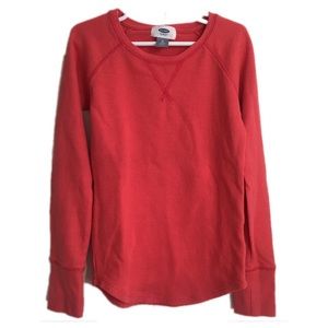 Old Navy Girls Waffle Knit Long Sleeve T-Shirt